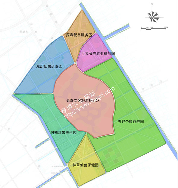 如皋世界长寿探秘谷农业规划空间布局图