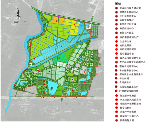 合肥仙临现代农业科技园规划平面图